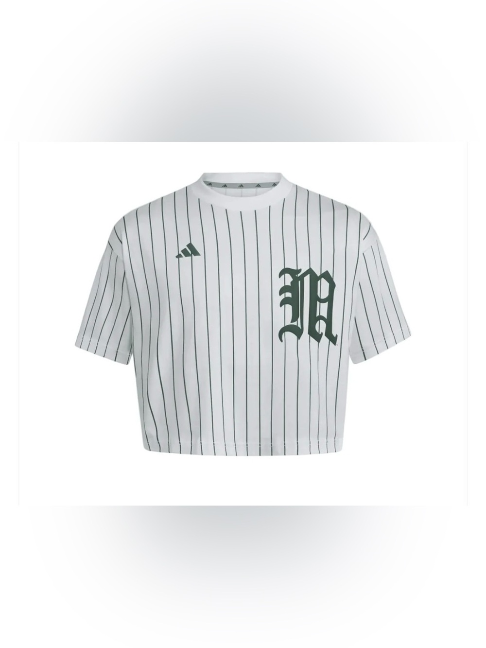 Miami Hurricanes Adidas Cropped Pin Stripe Jersey Shirt Old English Size Small